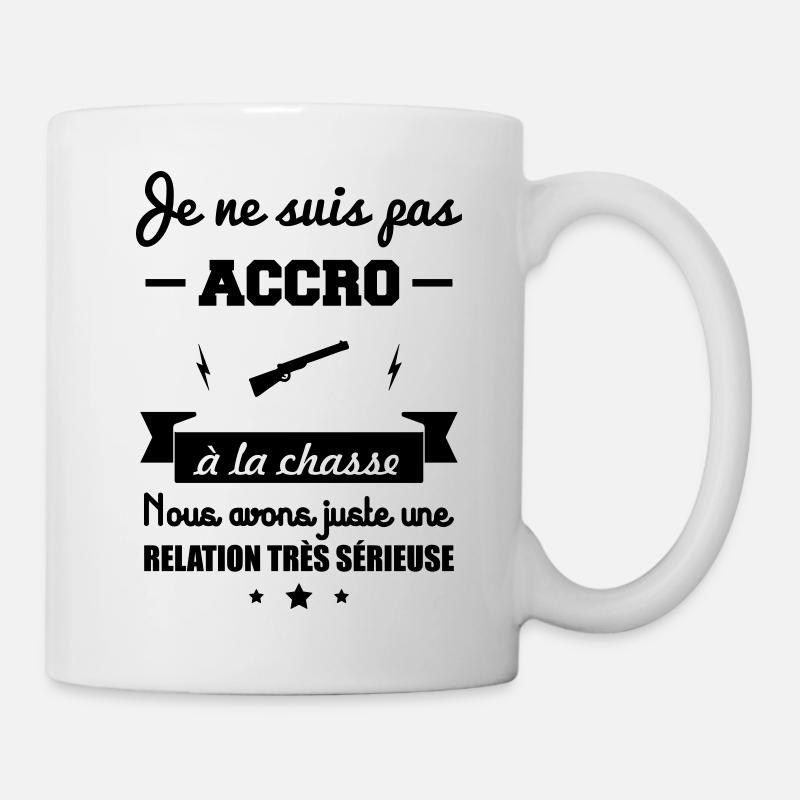 pas accro a la chasse,cadeau chasseur - Mug blanc - blanc
