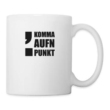 Komma Punkt witzig Lustiger Spruch Geschenk satz - Tasse - Weiß - Rechts