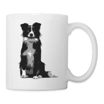 Silhoette border collie - Mug blanc - blanc - Droite
