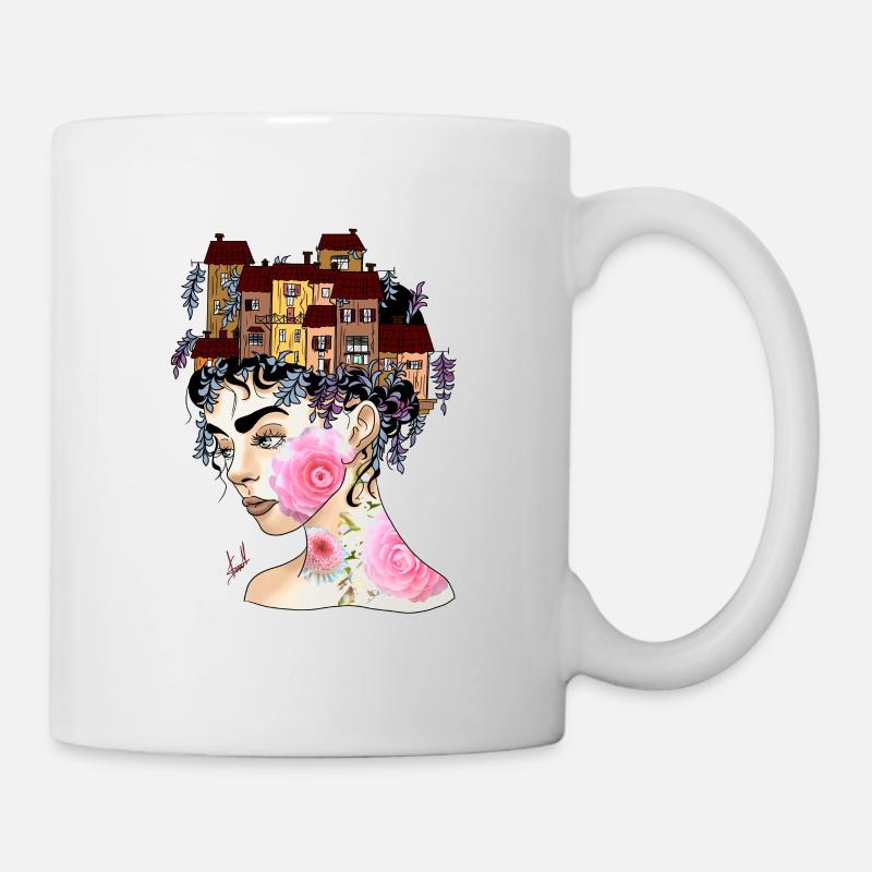 Portrait de Femme - Mug blanc - blanc