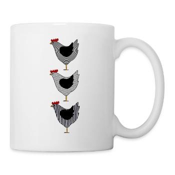 Chickens chicken rooster chicks poultry bird eggs egg - Mug - white - Right