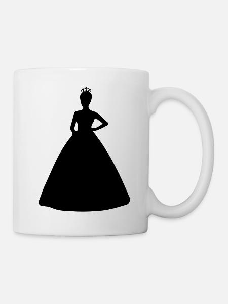 prinzessin silhouette - Tasse - Weiß