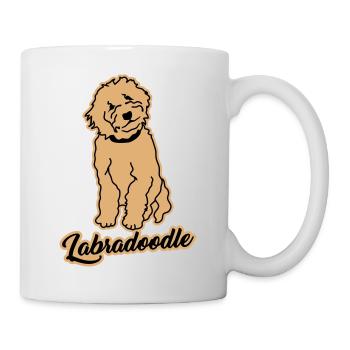 Labradoodle - Tasse - Weiß - Rechts