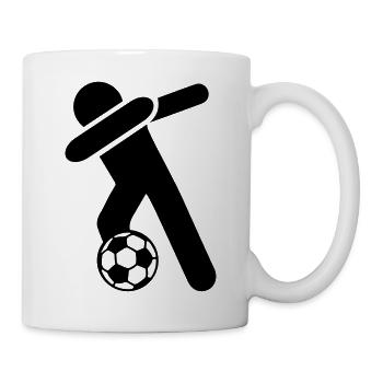 dabbing fussball - Tasse - Weiß - Rechts