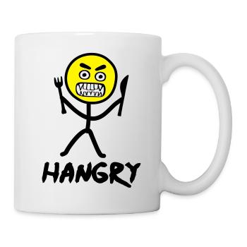 Hangry emoji stickfigure - Mug - white - Right