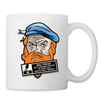 Malthead 🥃 Warning Schottenkopf - Tasse - Weiß - Rechts