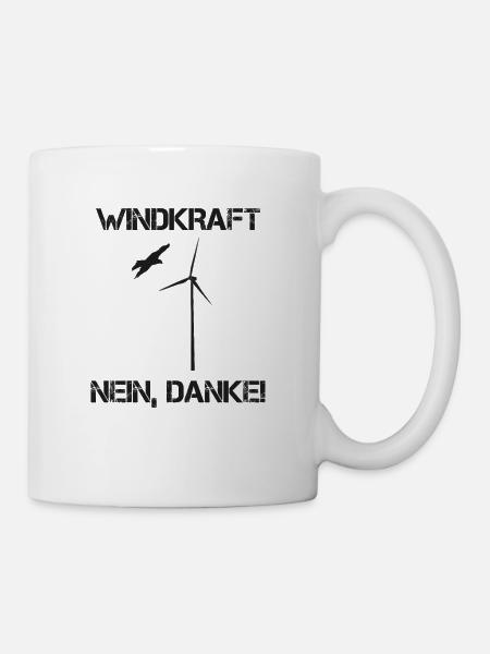 Klimawandel Windrad Vogel Natur Demo Umwelt - Tasse - Weiß