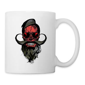 Kopf des Todes hipster bärtig bärtig crane Pirate - Tasse - Weiß - Rechts