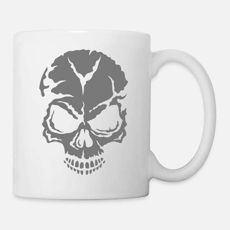 Todeskopf halloween skull - Tasse - Weiß