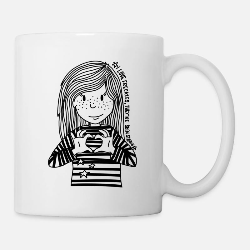 j'aime les taches de rousseur - Mug blanc - blanc