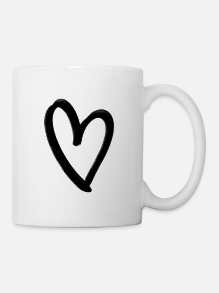 Herz Liebe - Tasse - Weiß