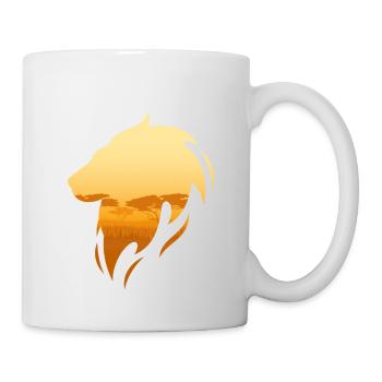 Lion and savannah - Mug - white - Right