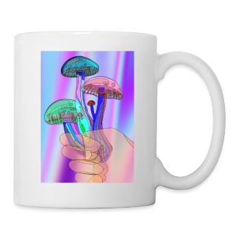 Liberty cap mushroom trippy - Mug - white - Right