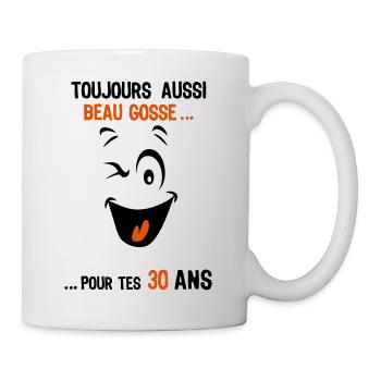 30 ans toujours beau gosse pour age smiley - Mug blanc - blanc - Droite