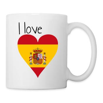 Ich liebe Spanien. Geschenkidee, spanische Flagge - Tasse - Weiß - Rechts