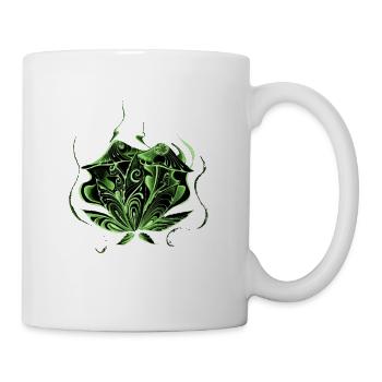 Thc Hanf Cannabis mit psychodelischen Pilzen grün - Tasse - Weiß - Rechts