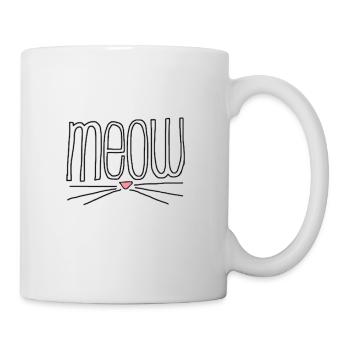 Meow Katzengesicht - Tasse - Weiß - Rechts