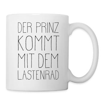 Der Prinz kommt mit dem Lastenrad - Tasse - Weiß - Rechts