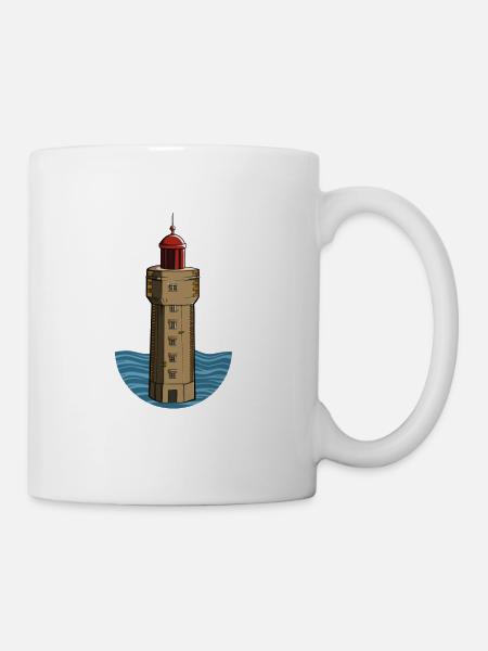 Phare illustration maritime de la côte cadeau - Mug blanc - blanc