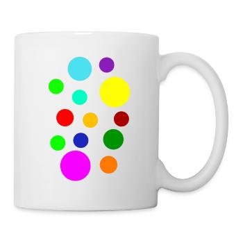 Bunte Punkte - Tasse - Weiß - Rechts