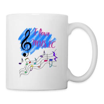 I love music music keys - Mug - white - Right
