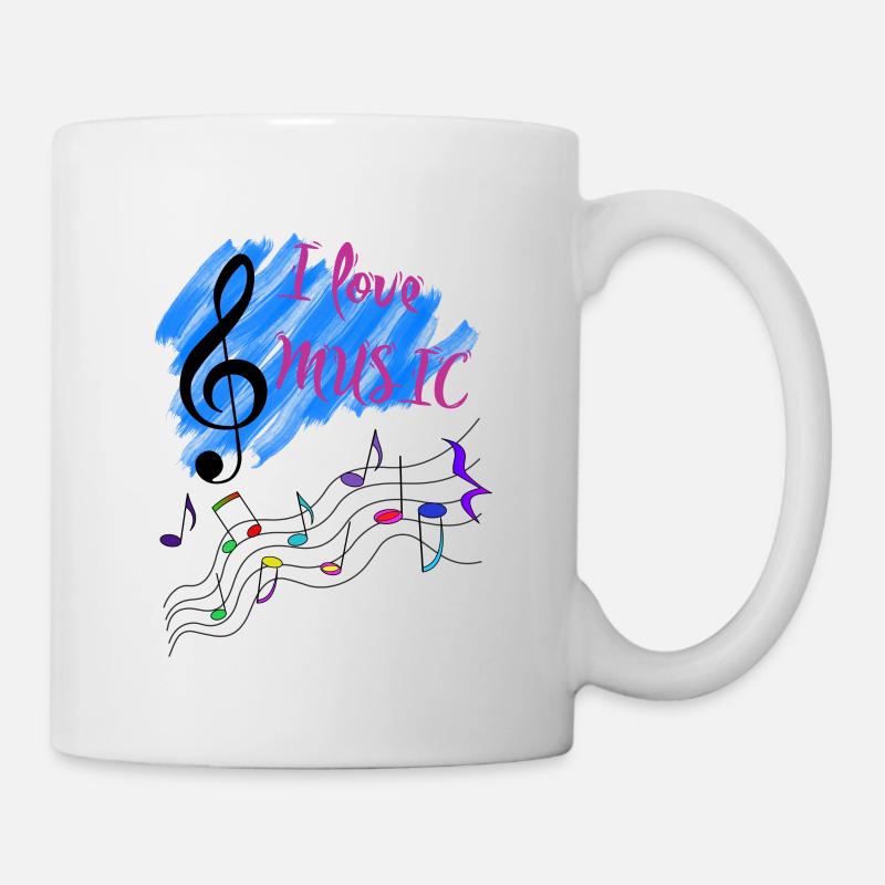 J’adore musique Clé de musique - Mug blanc - blanc