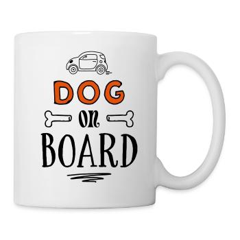 Dog on Board - lustige Hundesprüche - Tasse - Weiß - Rechts