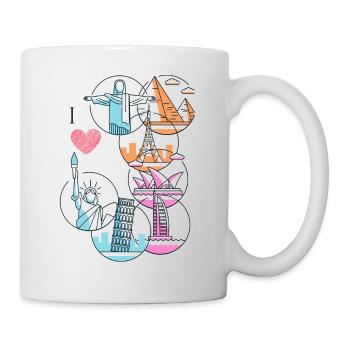 aime voyager - Mug blanc - blanc - Droite
