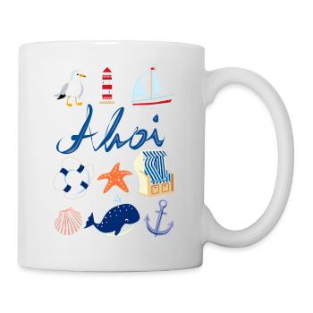 Ahoi maritim Design - Tasse - Weiß - Rechts