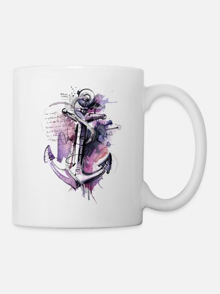 Ancre rose - Mug blanc - blanc