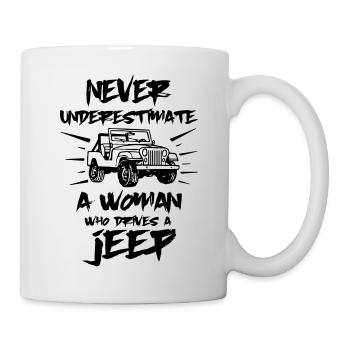 Jeep Never underestimate a jeep woman - Mug blanc - blanc - Droite