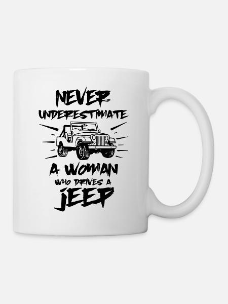 Jeep Never underestimate a jeep woman - Tasse - Weiß