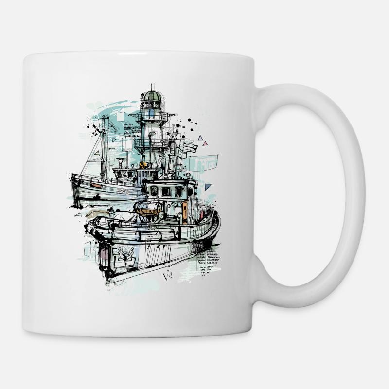 Kutter und Schlepper - Tasse - Weiß