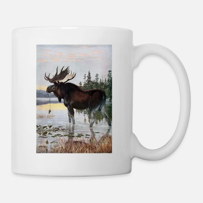 Moose Deer Moose Elk Elg Sweden Norway Canada - Mug - white