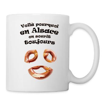 Alsace Bretzel sourire - Mug blanc - blanc - Droite