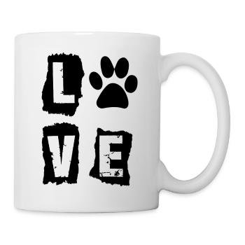 Amour, amour sur quatre pieds, amour de chien - Mug blanc - blanc - Droite