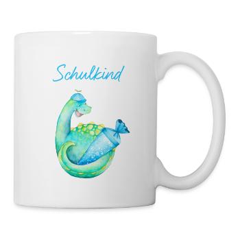 Schulkind Dinosaurier Schulanfang Einschulung 1. - Tasse - Weiß - Rechts