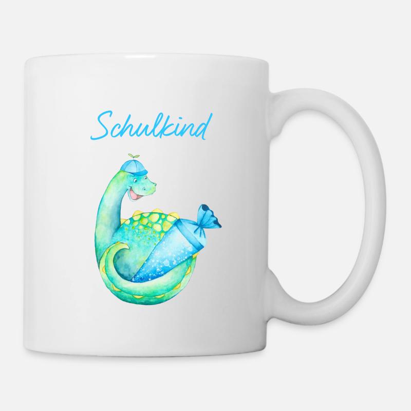 Schulkind Dinosaurier Schulanfang Einschulung 1. - Tasse - Weiß