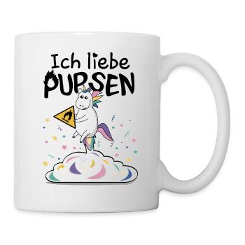 Ich Liebe Pupsen Einhorn Furz Wolke Lustig Spruch - Tasse - Weiß - Rechts