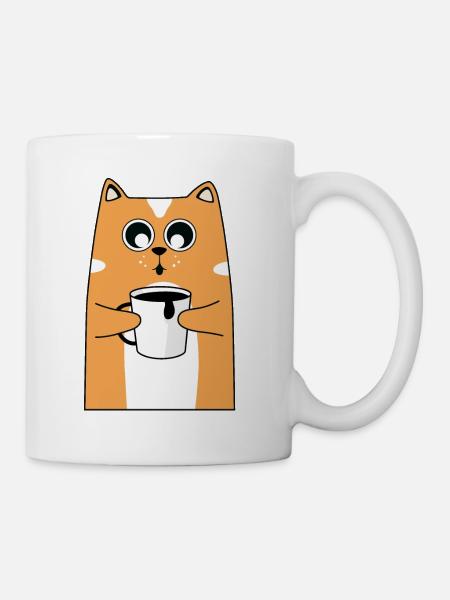 Katzenkaffee-Design - Tasse - Weiß