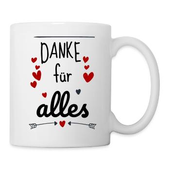 Danke für alles Dankeschön Abschied Geschenk - Tasse - Weiß - Rechts