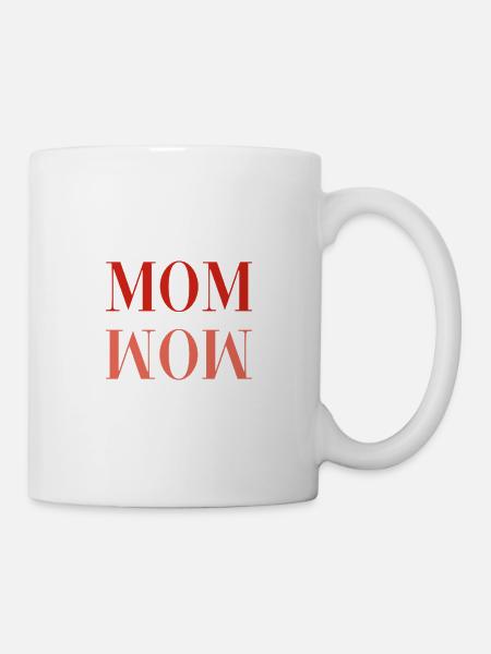 MOM WOW orange - Mug - white