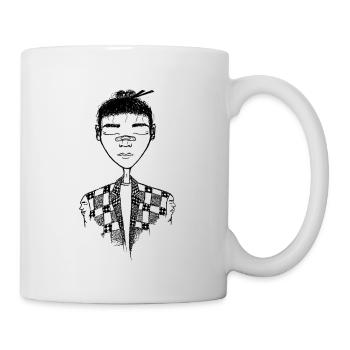 zwei Gesicht - Tasse - Weiß - Rechts
