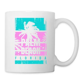 Palm Beach Florida Urlaub Mode Geschenk Reise Spaß - Tasse - Weiß - Rechts