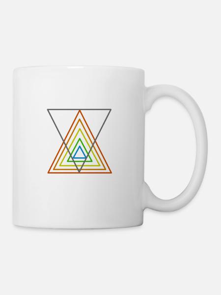 buntes Dreieck - Tasse - Weiß