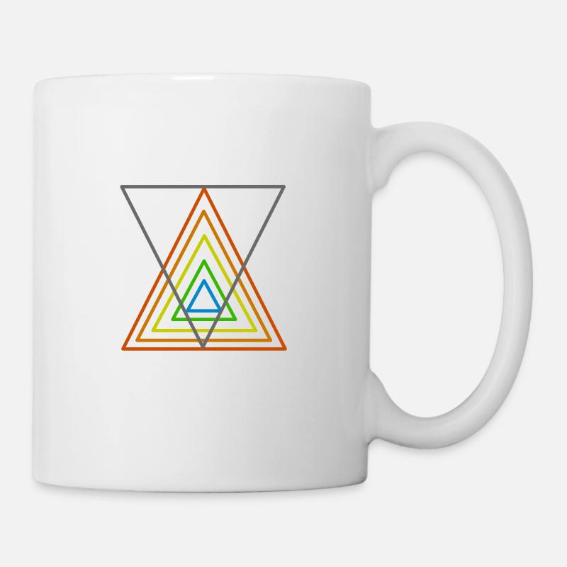 buntes Dreieck - Tasse - Weiß