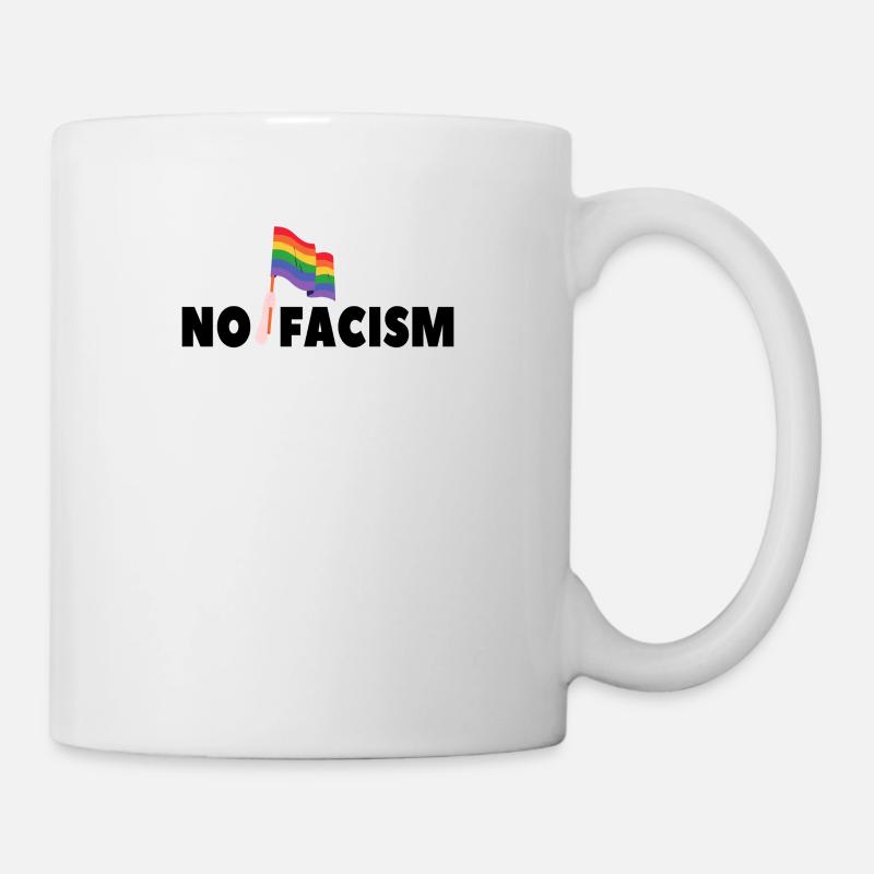 Faschismus Rassismus LGBTQ Regenbogen Geschenk - Tasse - Weiß