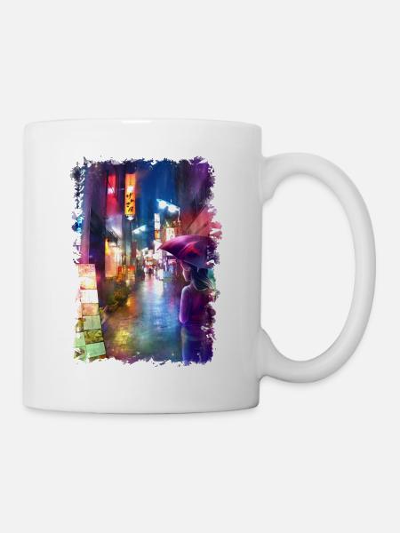 Tokyo alley - modern Japan - Mug - white