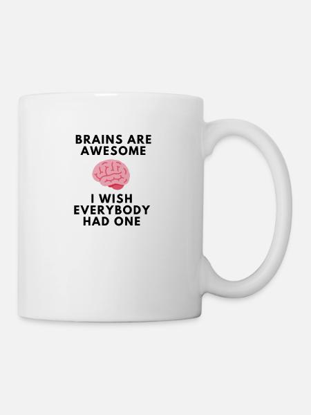 Brain smart genius funny sayings humor gift - Mug - white