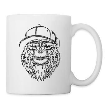 Ours grizzly hipster - Mug blanc - blanc - Droite